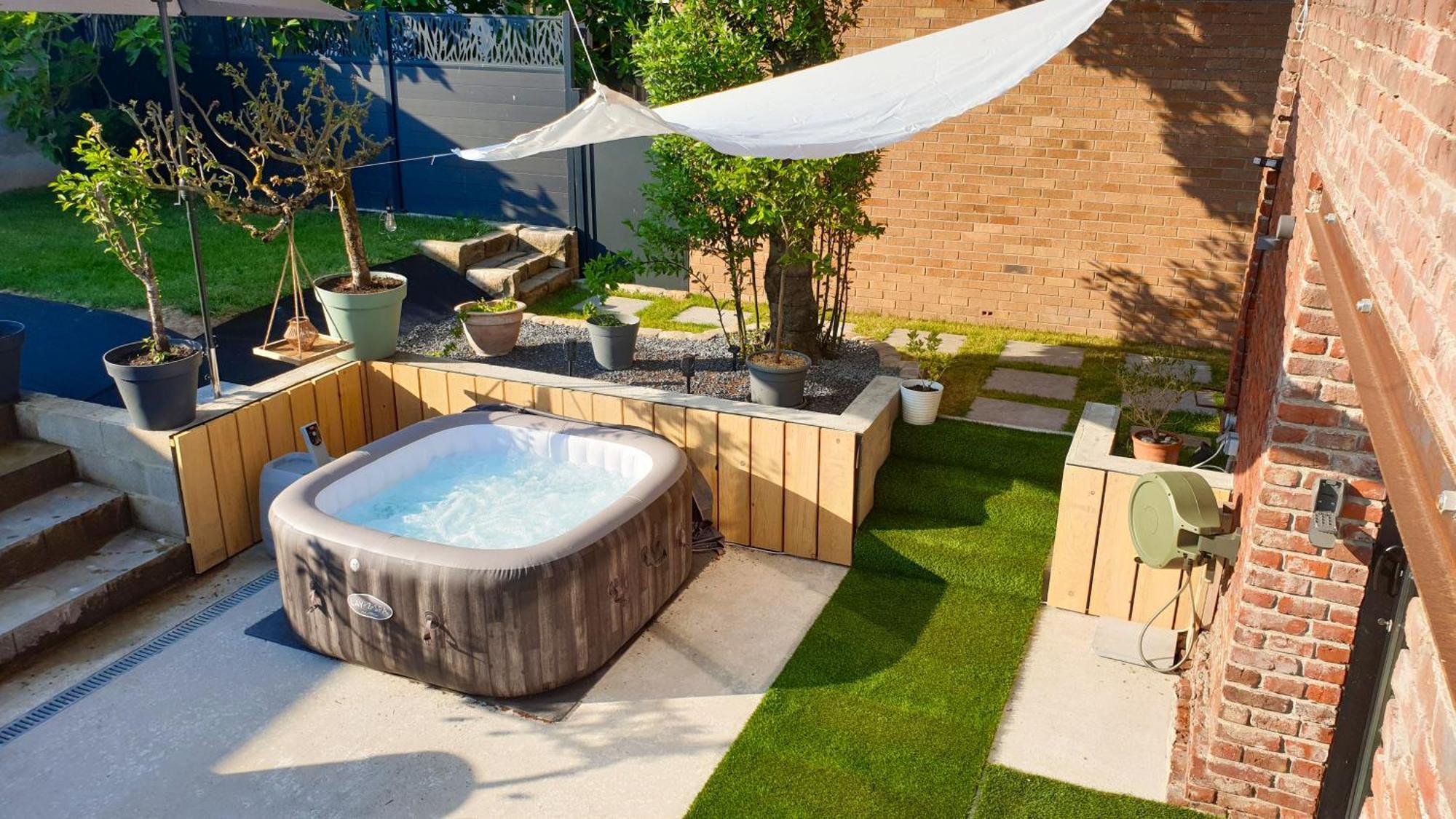 Gary Suite - Studio Cosy, Spa Et Jardin Privatif A 4 Min De Cambrai Awoingt Exterior foto